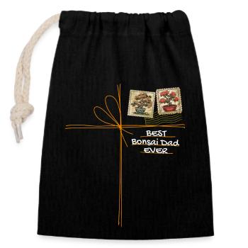 Bonsaï Papa Bonsaï Arbre Bonsaï Plantes - Sac cadeau en coton avec cordon (14 x 20 cm) - noir - Devant