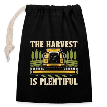 The Harvest Is Plentiful Farming Combine Harvester - Verschließbarer Geschenkbeutel aus Baumwolle (14x20cm) - Schwarz - Vorne