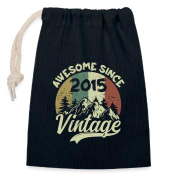 Jahrgang 2015 Geburtstagsgeschenk 2015 - Verschließbarer Geschenkbeutel aus Baumwolle (14x20cm) - Navy - Vorne