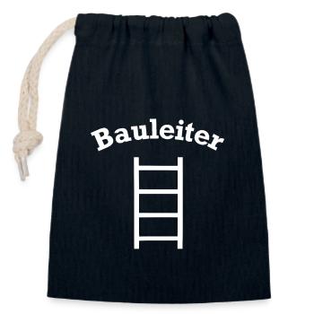 Lustiges Bauleiter Leiter Baustellen Design - Verschließbarer Geschenkbeutel aus Baumwolle (14x20cm) - Navy - Vorne