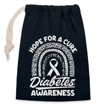 Hoffnung Auf Heilung - Diabetes Spruch - Verschließbarer Geschenkbeutel aus Baumwolle (14x20cm) - Navy - Vorne