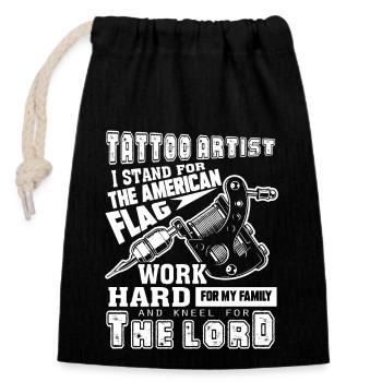 Tattoo Artist Tattoo Artist Stand For - Closable cotton gift bag (14x20cm) - black - Front