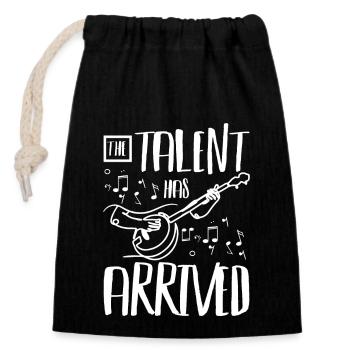 The banjo player talent has arrived - Closable cotton gift bag (14x20cm) - black - Front