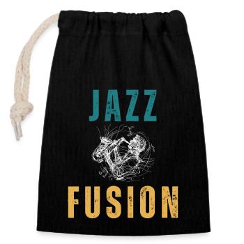 Conception de cadeau Jazz Fusion pour les amateurs de Jazz - Sac cadeau en coton avec cordon (14 x 20 cm) - noir - Devant
