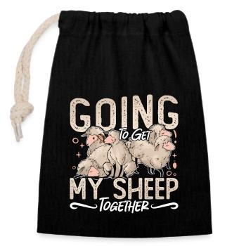 L’élevage de moutons et de chèvres va chercher mon bétail - Sac cadeau en coton avec cordon (14 x 20 cm) - noir - Devant
