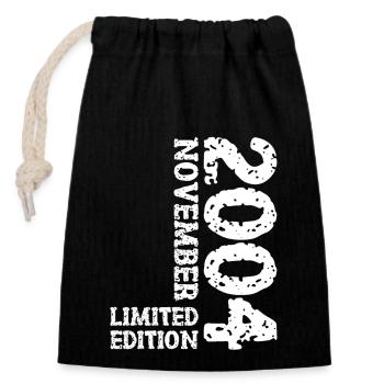 2004 November Limited Edition 19th Birthday Decoration - Closable cotton gift bag (14x20cm) - black - Front