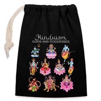 Hindu Gods - Closable cotton gift bag (14x20cm) - black - Front