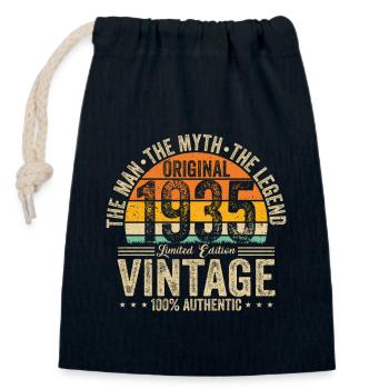 Vintage 1935 Geburtstag Legendärer 89. Geburtstag - Verschließbarer Geschenkbeutel aus Baumwolle (14x20cm) - Navy - Vorne