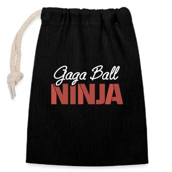 Gaga Ball Ninja Sport Ball Sports Playing Field - Closable cotton gift bag (14x20cm) - black - Front