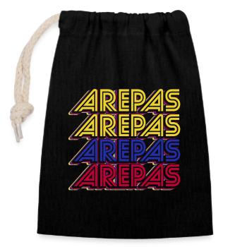 Colombie Arepas traditionnels sud-américains - Sac cadeau en coton avec cordon (14 x 20 cm) - noir - Devant