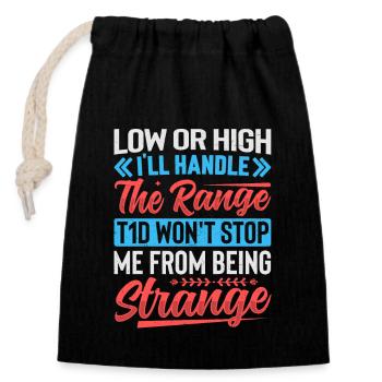 T1d Diabetes - I Handle The Range - Verschließbarer Geschenkbeutel aus Baumwolle (14x20cm) - Schwarz - Vorne