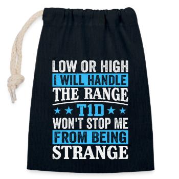 T1d Diabetes - I Handle The Range - Verschließbarer Geschenkbeutel aus Baumwolle (14x20cm) - Navy - Vorne