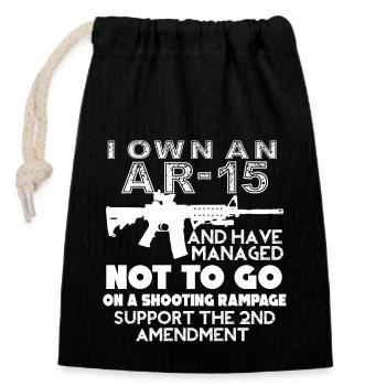 AR 15 I Own An AR 15 - Closable cotton gift bag (14x20cm) - black - Front