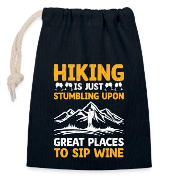 Hiking Mountaineering Trekking Nature Outdoor Alco - Closable cotton gift bag (14x20cm) - navy - Front