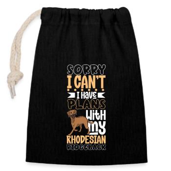 Plans avec mon Rhodesian Ridgeback - Sac cadeau en coton avec cordon (14 x 20 cm) - noir - Devant