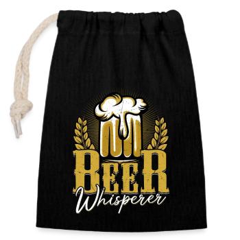 Beer Whisperer Craft Beer Brewer Homebrew - Verschließbarer Geschenkbeutel aus Baumwolle (14x20cm) - Schwarz - Vorne