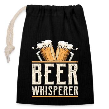 Beer Whisperer Homebrew Brewer Craft Beer - Verschließbarer Geschenkbeutel aus Baumwolle (14x20cm) - Schwarz - Vorne
