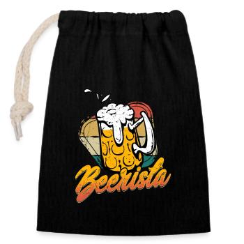 Beerista Homebrew Brewer Craft Beer - Verschließbarer Geschenkbeutel aus Baumwolle (14x20cm) - Schwarz - Vorne