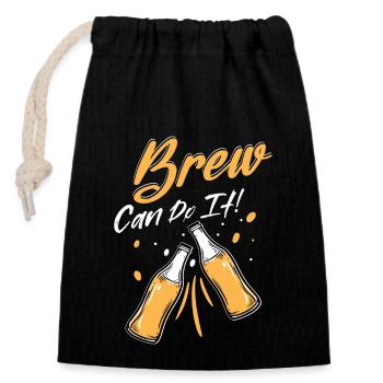 Brew Can Do It! Homebrew Brewer Craft Beer - Verschließbarer Geschenkbeutel aus Baumwolle (14x20cm) - Schwarz - Vorne