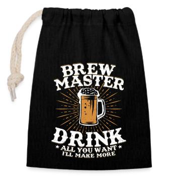 Brewmaster Drink All You Want Craft Beer Brewer Ho - Verschließbarer Geschenkbeutel aus Baumwolle (14x20cm) - Schwarz - Vorne