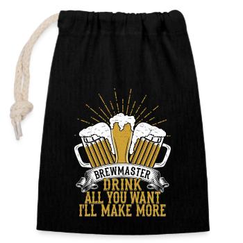 Brewmaster Drink All You Want Homebrew Brewer Craf - Verschließbarer Geschenkbeutel aus Baumwolle (14x20cm) - Schwarz - Vorne