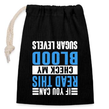 If You Can Read This Check My Blood Sugar Diabetes - Verschließbarer Geschenkbeutel aus Baumwolle (14x20cm) - Schwarz - Vorne