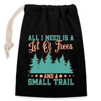 Nature lover Tree lover Nature lover Waldde - Closable cotton gift bag (14x20cm) - black - Front