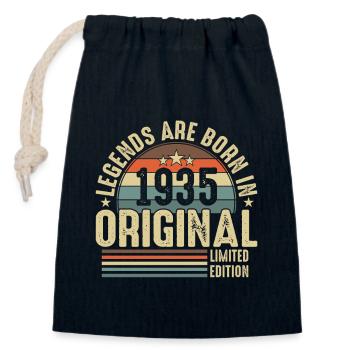 1935 Birthday: Vintage Vintage 89 - Closable cotton gift bag (14x20cm) - navy - Front