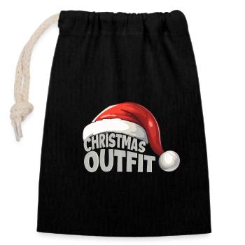 Christmas Outfit - Closable cotton gift bag (14x20cm) - black - Front