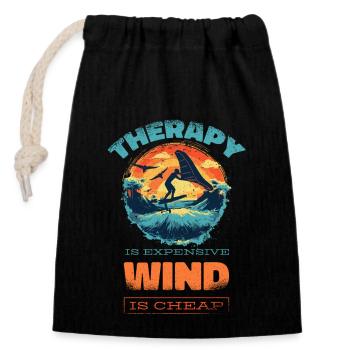 Wingfoil Surfer Wingfoiling Accessories Wing-Foiling - Closable cotton gift bag (14x20cm) - black - Front