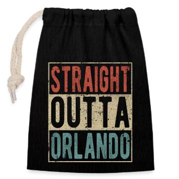 Straight outta Orlando - Closable cotton gift bag (14x20cm) - black - Front
