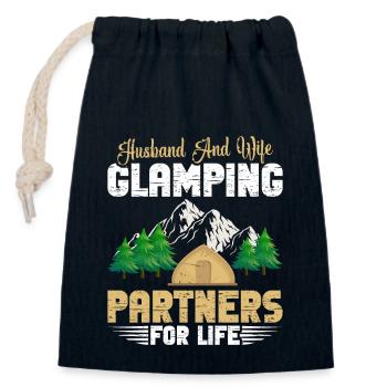 Glamper Holiday Camping Essentials Tent Glamping - Closable cotton gift bag (14x20cm) - navy - Front