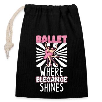 Ballett Ballerina Tanz Tänzerin Tanz Ballett - Verschließbarer Geschenkbeutel aus Baumwolle (14x20cm) - Schwarz - Vorne