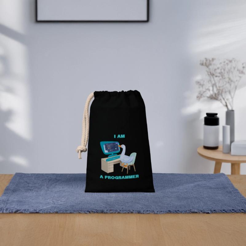Eine Programmierer-Ente, ein lustiges Design für Programmierer Verschließbarer Geschenkbeutel aus Baumwolle (14x20cm)