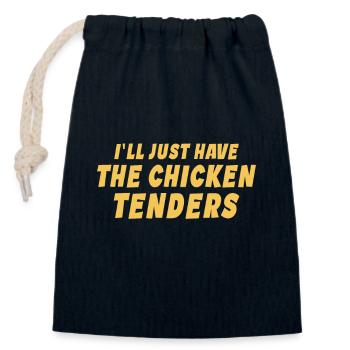 Ich werde nur die Chicken Tenders lustig haben - Verschließbarer Geschenkbeutel aus Baumwolle (14x20cm) - Navy - Vorne