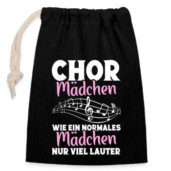 Chorleiter Chorsänger Tenor Singen Musiker Chor - Verschließbarer Geschenkbeutel aus Baumwolle (14x20cm) - Schwarz - Vorne