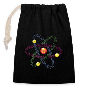 Amoureux des mathématiques, balise Pi, symbole de l’atome, nombres 3.14 - Sac cadeau en coton avec cordon (14 x 20 cm) - noir - Devant