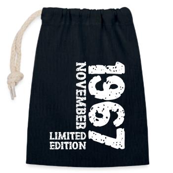 1967 November Limited Edition 56th Birthday Decoration - Closable cotton gift bag (14x20cm) - navy - Front