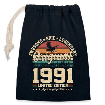 1991 - A legendary year - Closable cotton gift bag (14x20cm) - navy - Front