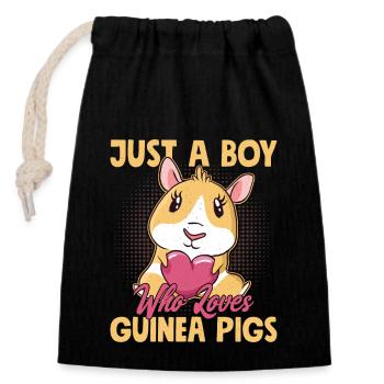 Juste un garçon qui aime les cochons d’Inde rongeur cavy amant - Sac cadeau en coton avec cordon (14 x 20 cm) - noir - Devant