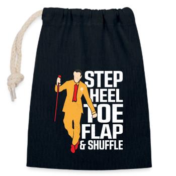 Step, Heel, Toe, Flap & Shuffle Tap Dance Tap Danc - Closable cotton gift bag (14x20cm) - navy - Front