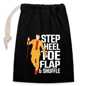 Step, Heel, Toe, Flap & Shuffle Tap Dance Tap Danc - Closable cotton gift bag (14x20cm) - black - Front