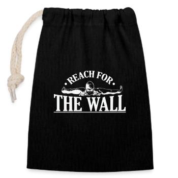 Reach for the Wall Schwimmen Sport - Verschließbarer Geschenkbeutel aus Baumwolle (14x20cm) - Schwarz - Vorne