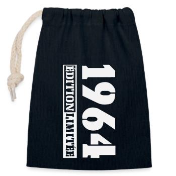 1964 Édition Limitée Humour Anniversaire 60 Ans - Sac cadeau en coton avec cordon (14 x 20 cm) - bleu marine - Devant