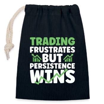 Traders d’actions, Traders Forex, Trading d’investisseurs - Sac cadeau en coton avec cordon (14 x 20 cm) - bleu marine - Devant