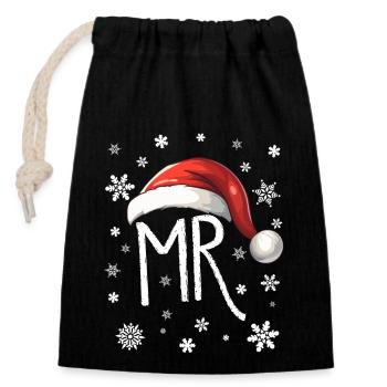 Partenaire MR & MRS Look - Sac cadeau en coton avec cordon (14 x 20 cm) - noir - Devant