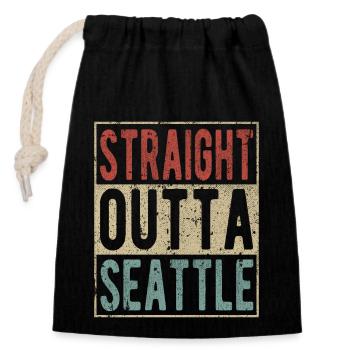 Straight Outta Seattle - Closable cotton gift bag (14x20cm) - black - Front