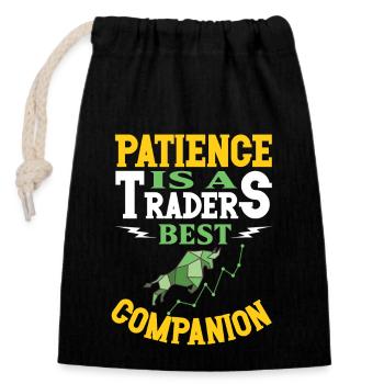 Traders d’actions, Traders Forex, Trading d’investisseurs - Sac cadeau en coton avec cordon (14 x 20 cm) - noir - Devant