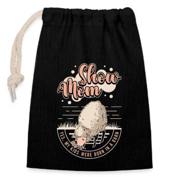 Livestock Breeder Show Mom Yes My Kids Farm Animal - Closable cotton gift bag (14x20cm) - black - Front