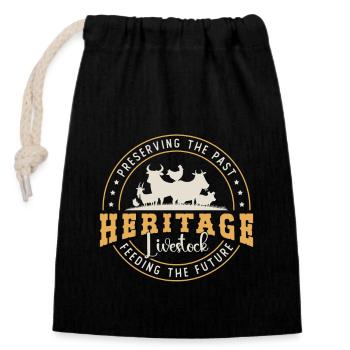 Livestock Breeder Preserving The Past Farm Animals - Closable cotton gift bag (14x20cm) - black - Front